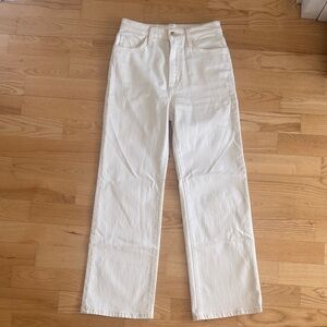 Joe’s Blake milk white wide leg high rise cropped jeans 24 joes
